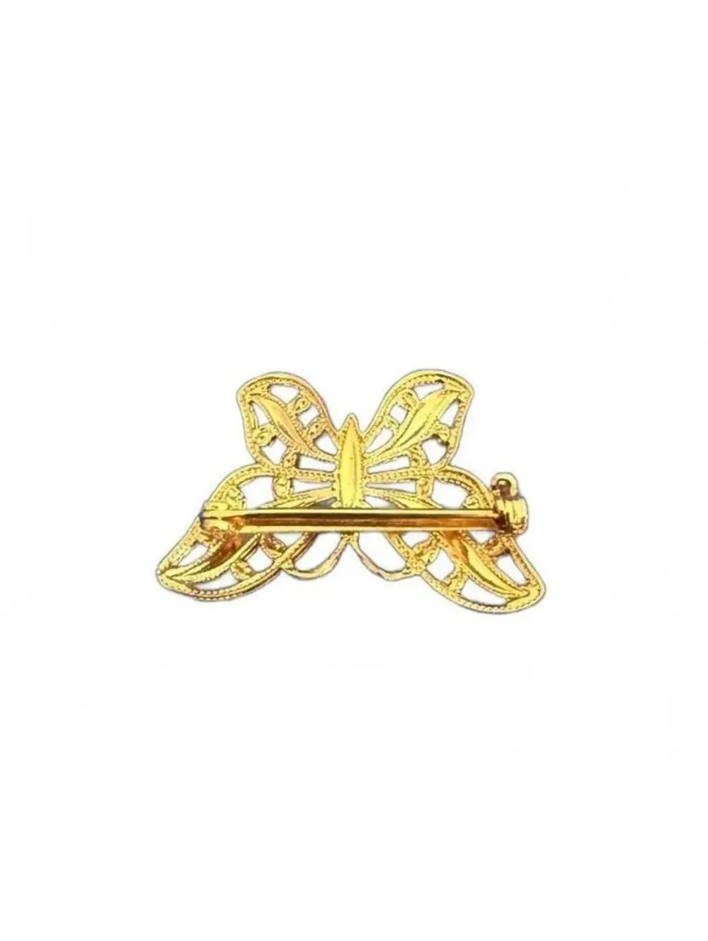 Vintage Napier 1 inch Gold Tone Filigree Butterfly Brooch Pin